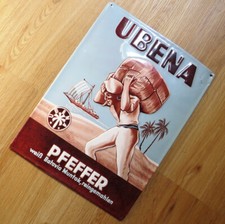 UBENA Pfeffer = Blechschild Dissen um 1995 TOP Fuchs Gewürze Kolonialwaren KÜCHE
