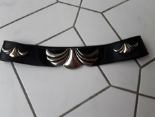 Damengürtel schwarz Leder mit schwererMetallvverzierungFRANK REMMERT ACCESSOIRES