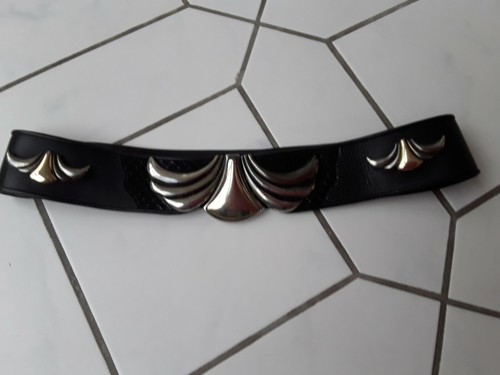 Damengürtel schwarz leder mit - schwarz,