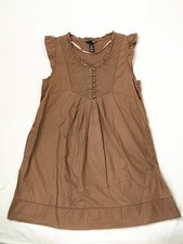 H&M Cocktailkleid Gr. 42 / M bio-baumwolle organic cotton a-linie braun rüschen