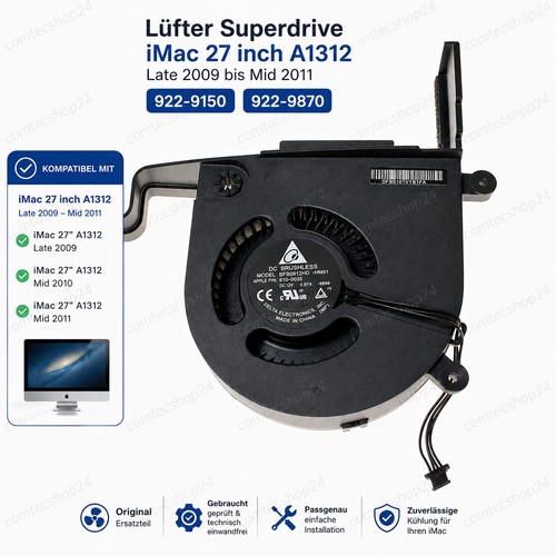 Lüfter superdrive imac a1312 - lüfter,