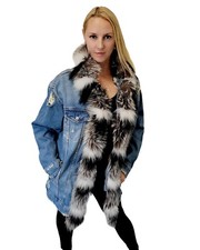 Oversize damen jeansjacke - oversize, mit