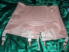 RAR Vintage schweres Schnürkorsett Straps Hüfthalter Gr. 84 rosa ungetr.  (W105)