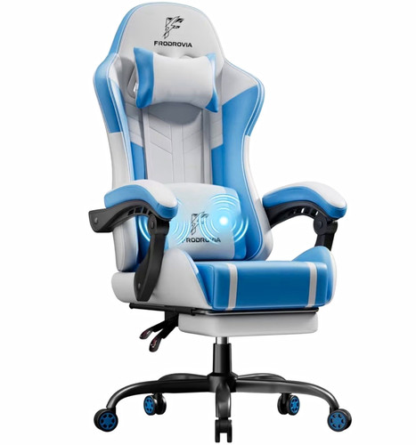 Weiß blauer gaming bürostuhl - blauer,