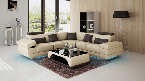 Ledersofa couch wohnlandschaft - couch,