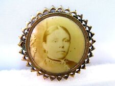 Patriotische Brosche Doublé m. echtem Foto "Offizier mit Uniform und Orden" 1.WK