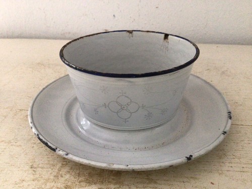Alte emaille butterdose schale - emaille,