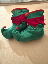 Schuh-Überzieher Weihnachts-Wichtel Elfe Schuhe Kostüm mit Glocken/Glöckchen