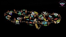 Vintage Collier Kette Muranoglas Millefiori, Italien 1970er