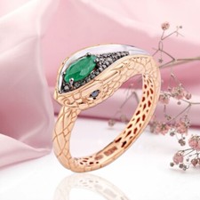 Schlange Ring Rose Weiß Gold