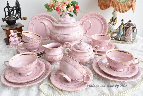 Rosa porzellan teeservice - rosa,