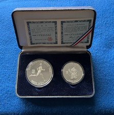 Südkorea Set 10000 und 5000 Won Olympia Seoul 1988 PP Zertifikate und Box Silber