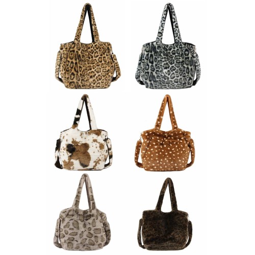Damen pelztasche xxl set - pelztasche, 2in1