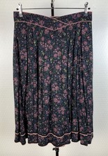 HAGRO Gr 46-44 Trachtenrock schwarz rosa grün blau Blumen Landhaus Boho Rock 91C