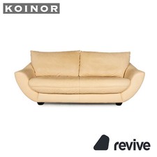 Koinor Leder Dreisitzer Creme Sofa Couch