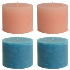 4 Stück Rustic Stumpenkerzen