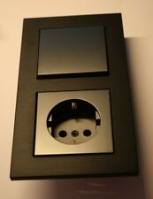 Hager kallysto.art 2-fach Rahmen Glas Taster / Steckdose in anthrazit