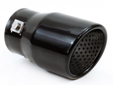 AMiO 01317 Auspuffblende Endrohr Blende Schwarz Edelstahl Poliert