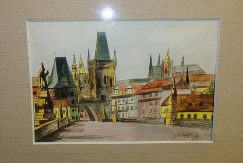 Aquarell karlsbrücke prag - aquarell,