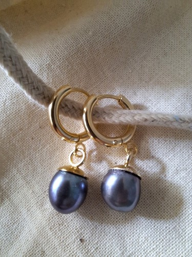 Pendientes aro con perla - aro,