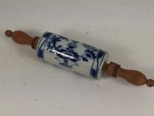 Porzellan Teig Rolle Nadelholz Zwiebelmuster Strohblumenmuster Original Antik