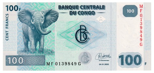 Kongo 100 francs 2022 - kongo,