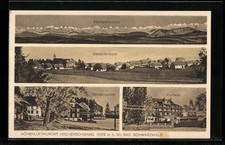 AK Höchenschwand /Bad. Schwarzwald, Kurhaus, Straßenpartie, Alpenpanorama 