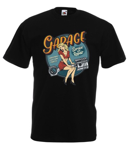 Garage girl rockabilly pin - garage, pin-up