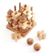 3D Tik-Tak-Toe Holz Puzzle