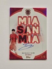 Minjae Kim 125 Jahre FC Bayern Mia San Mia Match Worn Relic On Card Auto /5