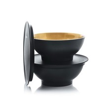 Tupper Allegra Dessert Schälchen 275 ml gold schwarz Tupperware Schüssel C156