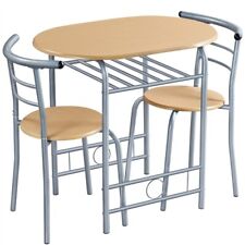 Set Tisch und 2 Stühle Küche Esszimmer Balkon platzsparend aus Metall Holz