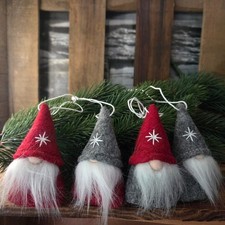4 x Nordische Weihnachtswichtel 8cm Figur Rot Wichtel Troll Dwarf Zwerg Hängen