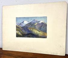 Alpenpanorama um 1910 : Flüela-Pass Graubünden Schweiz Bruno Richter Aquarell