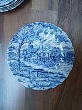 Myott Royal Mail Staffordshire Ware Made in England 6x Untertasse blau