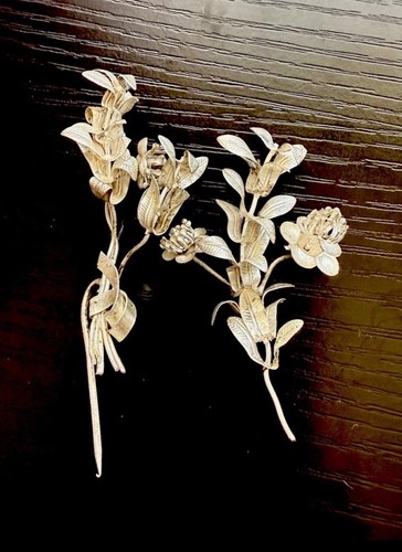 Vintage metall blumen - 2x,