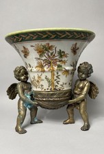 Wunderschöne Prunkvase Schale " WL 1895 LEE WONG " Engel Asiatika Bronze ?