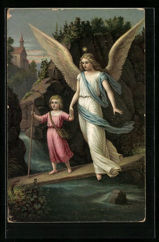 Schutzengel begleitet kind - schutzengel,