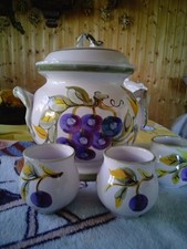Vintage Bowle-Set Keramik | Handbemalt Italy 