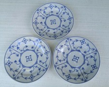 3x Kuchen- Abendbrotteller 19cm DDR Jäger Eisenberg Strohblume blau Porzellan
