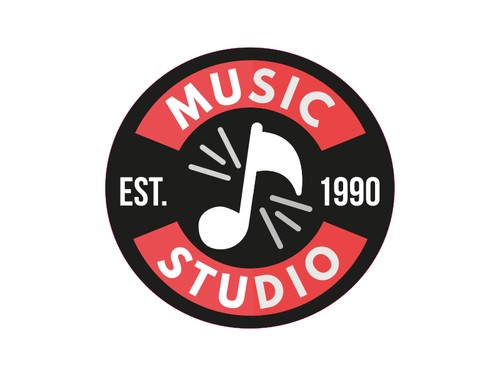 Aufkleber music studio - x, est
