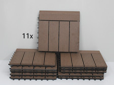 11er Pack Heute-Wohnen WPC Bodenfliese Rhone + Abschluss, Holzoptik ca. 30x30cm