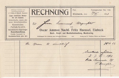 Einbeck rechnung 1913 - einbeck,, 1913,