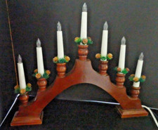 7-armiger Lichterbogen Holz Weihnachten Dekoration funktionsfähig braun ev. Erzg