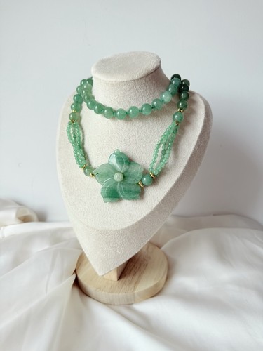 Vintage jade halskette - jade, grün