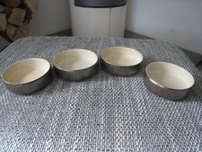 4 braune Schälchen Souffle Förmchen Ofen Auflauf Formen 10,5 cm D 3 cm hoch