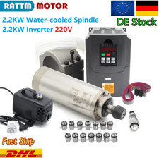 【DE】2.2KW 220V CNC Spindel Water Cooled Spindle ER20+2.2KW Inverter+Clamp&Collet