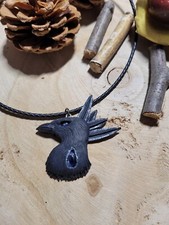 Odins Rabe Munin Anhänger Kyanit Auge Kyanit Verzierung Federn