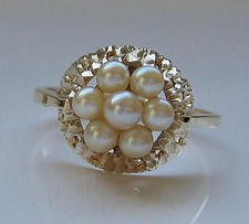 Ring mit Perle in aus 14 Kt 585 er Gold Grösse 51 Perlen Ringe Edel