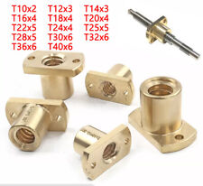 Gewindespindel Messing Flanschmutter T10-T40 Rechts/Links Trapezgewinde muttern